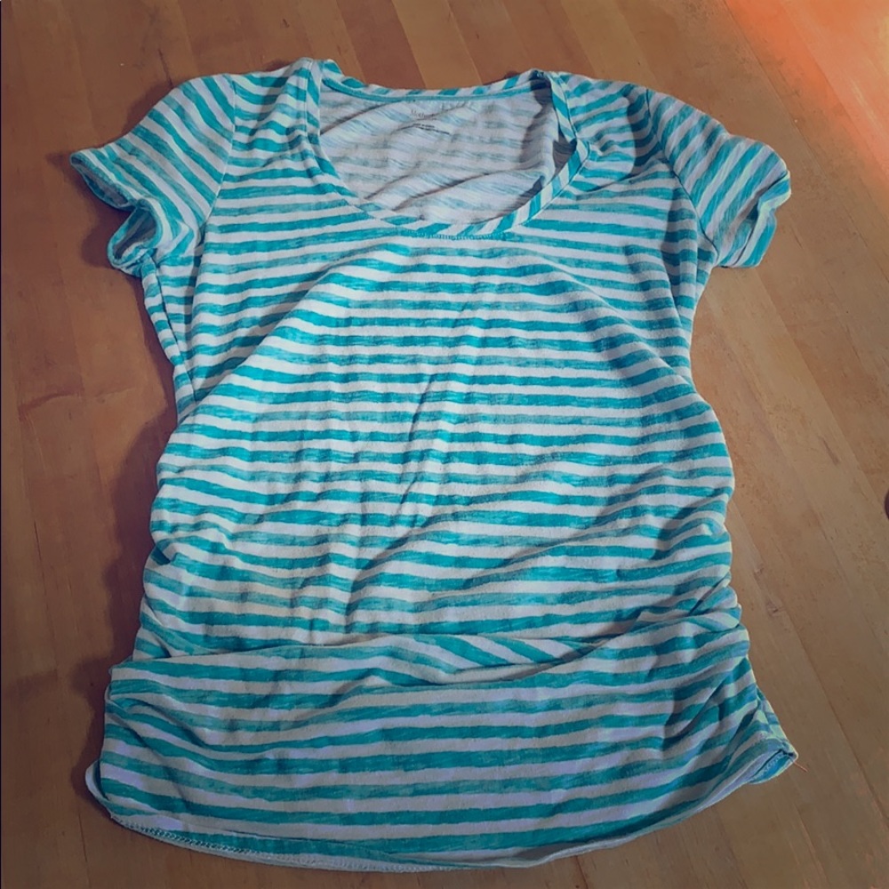 Blue Striped Maternity Top
